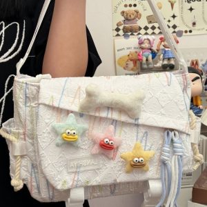 Cute Kawaii Star Plush Decor Crossbody Bag